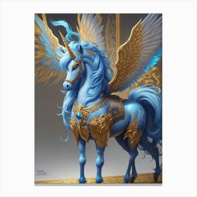 Blue Unicorn 2 Canvas Print