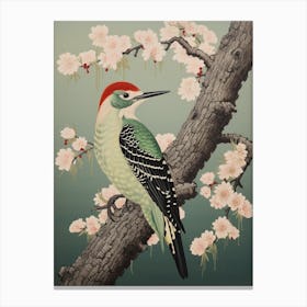 Ohara Koson Inspired Bird Painting Woodpecker 2 Canvas Print