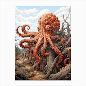 Octopus Exploring Surroundings 7 Canvas Print