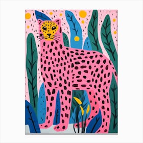 Pink Polka Dot Cheetah 7 Canvas Print