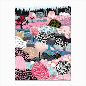 Pink And Black Landscape Canvas Print