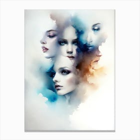 Three Women'S Faces Canvas Print