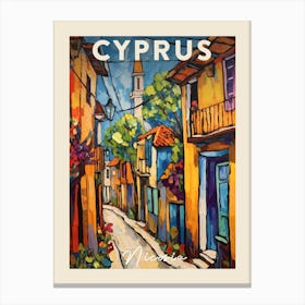 Nicosia Cyprus 2 Fauvist Painting Travel Poster Canvas Print
