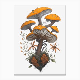 Mushrooms Painting (4) 1 Canvas Print