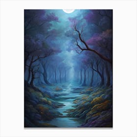 Full Moon In The Forest 2 Canvas Print