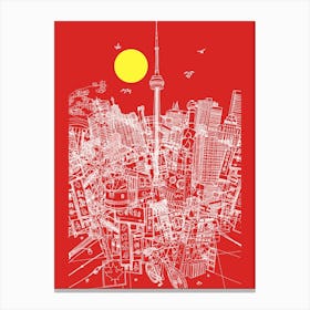 Toronto! (Red) Canvas Print