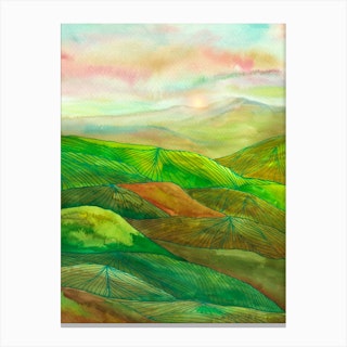 Lines In The Mountains Xvi Canvas Print
