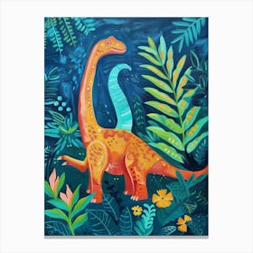 Tropical Dinosaur Painting 2 Canvas Print