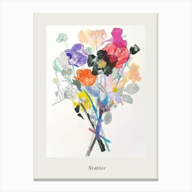 Statice 1 Collage Flower Bouquet Poster Canvas Print