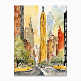 New York City watercolor Canvas Print