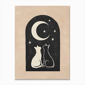 Cats In The Moonlight Canvas Print