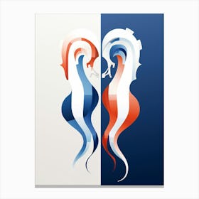 Seahorse Minimalist Abstract 3 Canvas Print