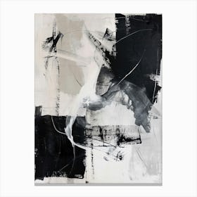 Abstract Black & White Gouache Pattern 3 Canvas Print