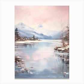 Dreamy Winter Painting Lake District United Kingdom 1 Canvas Print