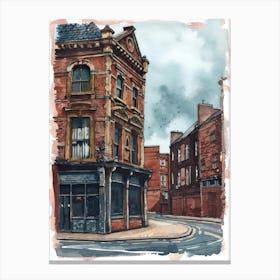 Enfield London Borough   Street Watercolour 1 Canvas Print