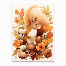 Fall Foliage Squirrel 2 Canvas Print