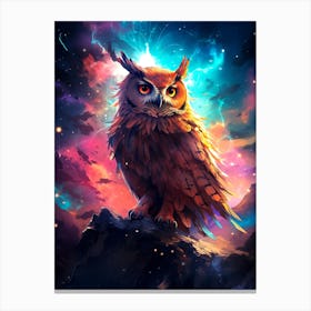 Owl In Space Canvas Print