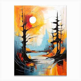 Sunset In The Woods 6 Canvas Print