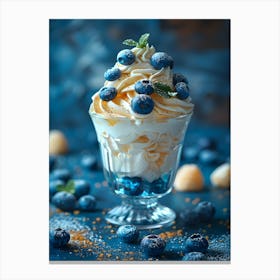 Blueberry Ice Cream In A Cup Canvas Print