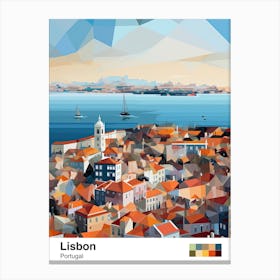 Lisbon, Portugal, Geometric Illustration 2 Poster Canvas Print