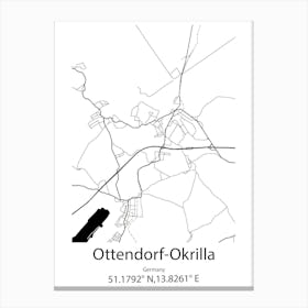 Ottendorf Okrilla,Germany Minimalist Map Canvas Print