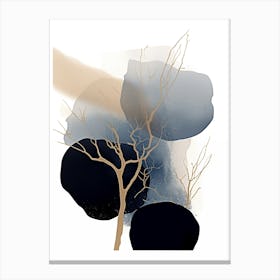 Black, Blue And Gold Abstract Painting 4 Canvas Print