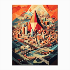 Bangkok, Thailand, Geometric Illustration 3 Canvas Print