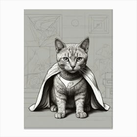 Cat In Cape 1 Canvas Print