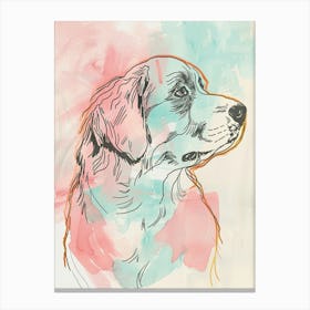 Newfoundland Pastel Line Illustration 1 Canvas Print