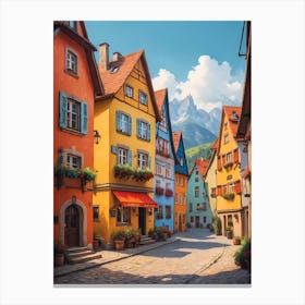 Colorful Houses In A Town Canvas Print