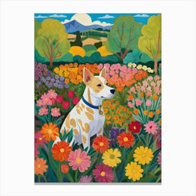 Dog In The Garden Style Henri Matisse Canvas Print