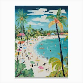 Siesta Key Beach, Florida, Matisse And Rousseau Style 1 Canvas Print