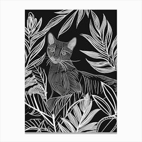 Khao Manee Cat Minimalist Illustration 2 Canvas Print