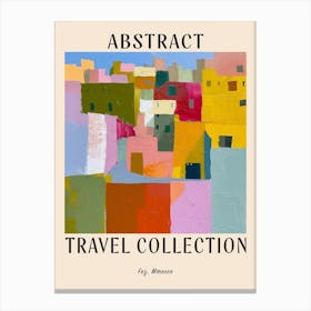 Abstract Travel Collection Poster Fez Morocco 1 Canvas Print