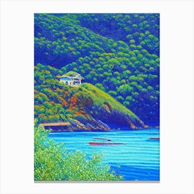 Santa Catalina Island Panama Pointillism Style Tropical Destination Canvas Print