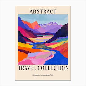 Abstract Travel Collection Poster Patagonia Argentina Chile 2 Canvas Print