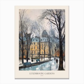 Winter City Park Poster Luxembourg Gardens Paris 2 Canvas Print
