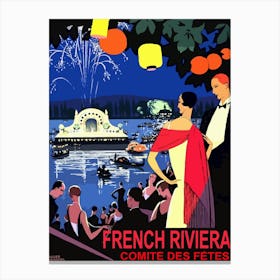 Evening Party At The French Riviera Canvas Print