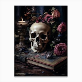 Skull in flowers 2 Canvas Print