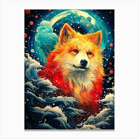 Wolf In The Sea Canvas Print