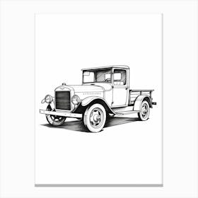 Ford Model T Line Drawing 2 Canvas Print