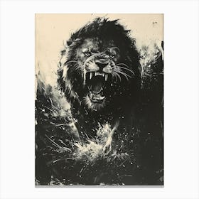 Lion Roaring 7 Canvas Print