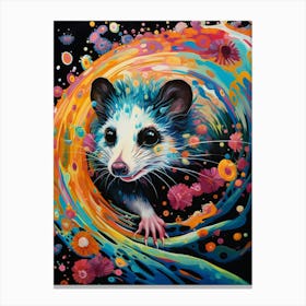  A Climbing Possum Vibrant Paint Splash 3 Canvas Print