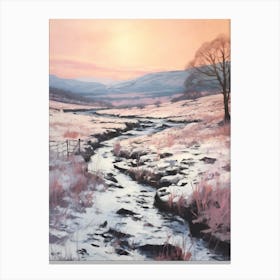 Dreamy Winter Painting Brecon Beacons National Park Wales 1 Canvas Print