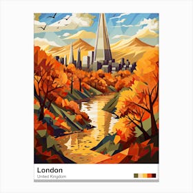 London View   Geometric Vector Illustration 3 Poster Canvas Print