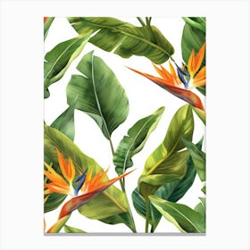 Bird Of Paradise Seamless Pattern 7 Canvas Print