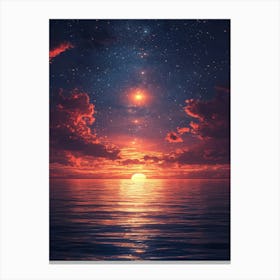 Sunset Over The Ocean 10 Canvas Print