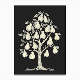 Pear Tree Minimalistic Drawing 1 Canvas Print