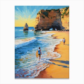 A Painting Of Praia Dona Ana, Lagos Portugal 1 Canvas Print