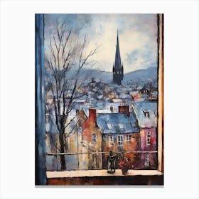 Winter Cityscape Edinburgh Scotland 4 Canvas Print